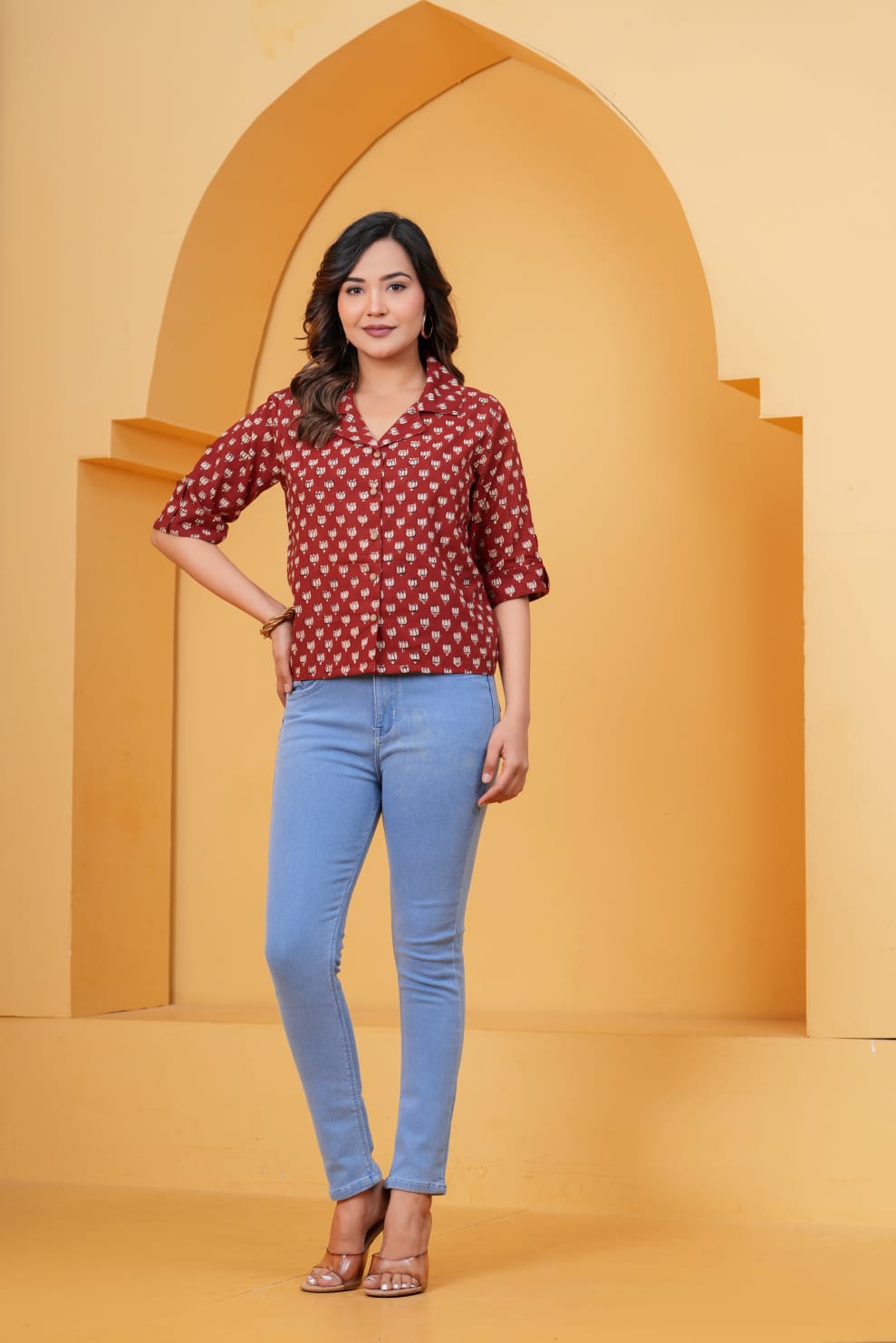 Deep Indigo Geometric Buti Kurta Pant Set