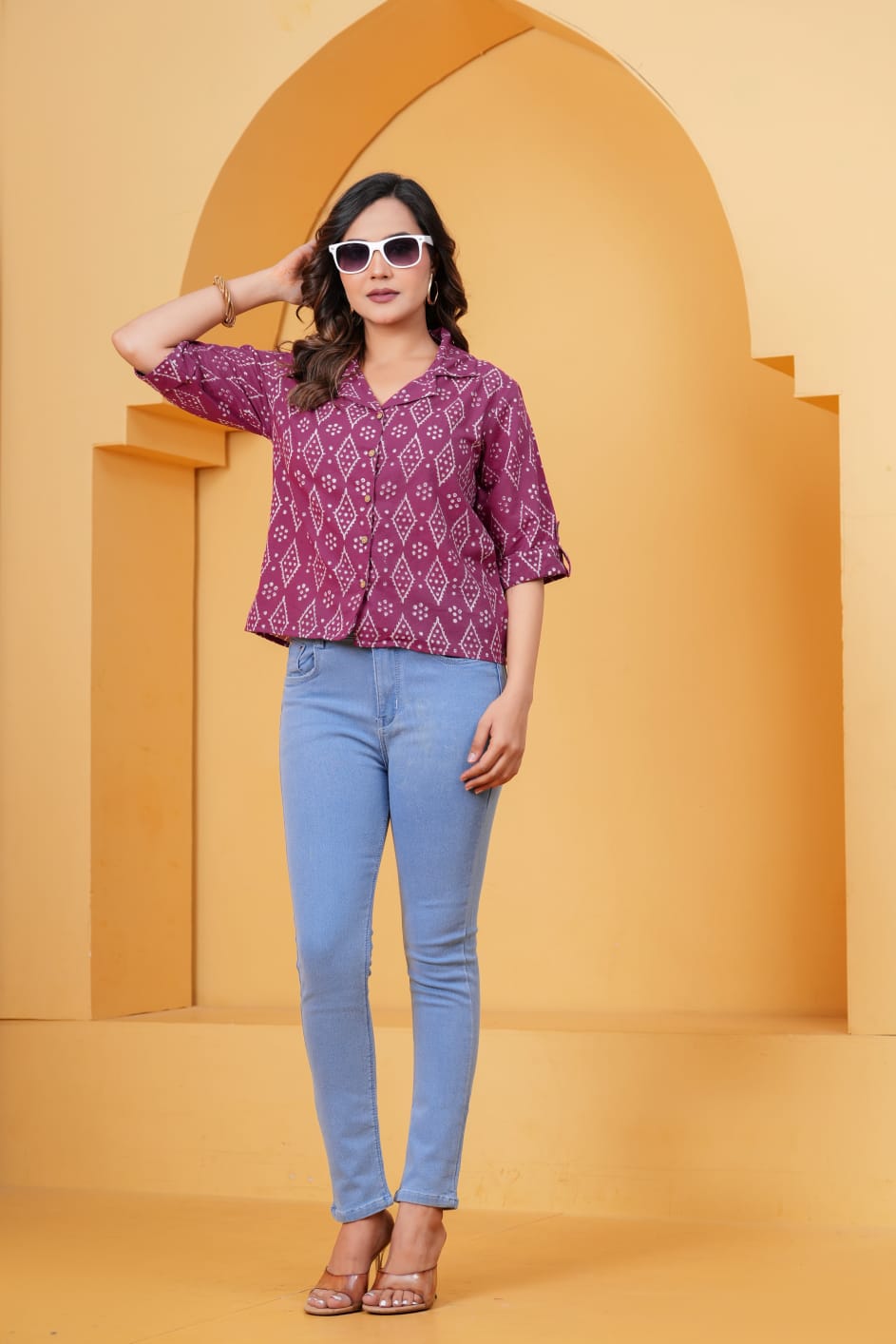 Deep Indigo Geometric Buti Kurta Pant Set