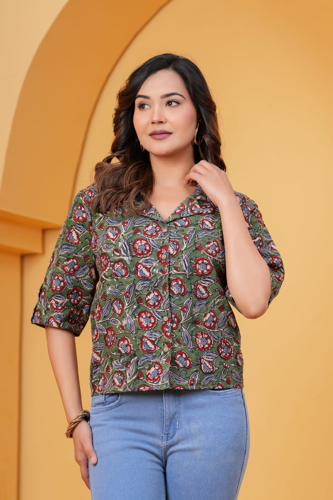 Deep Indigo Geometric Buti Kurta Pant Set